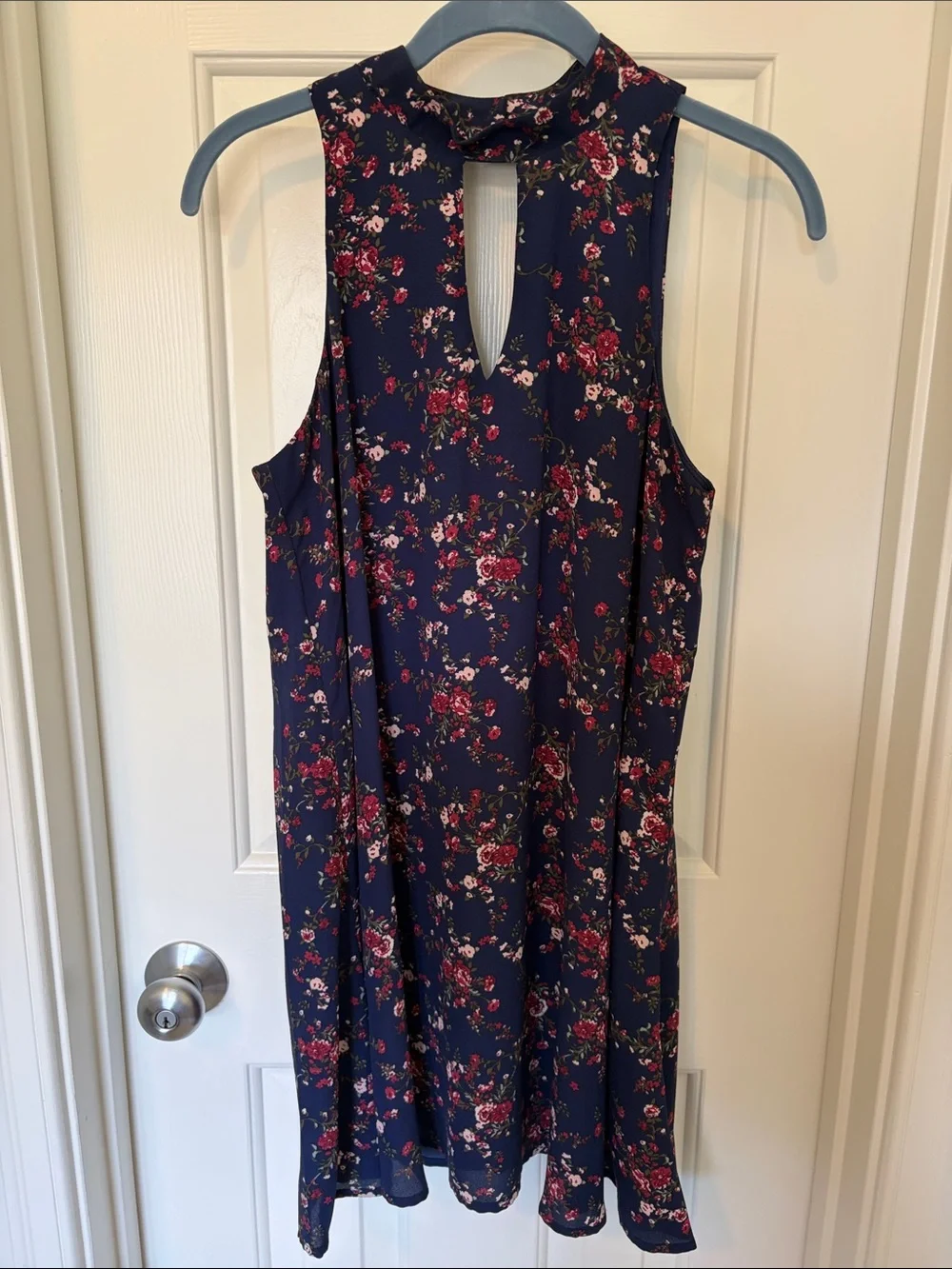 Alya Navy Floral Halter Mini Dress